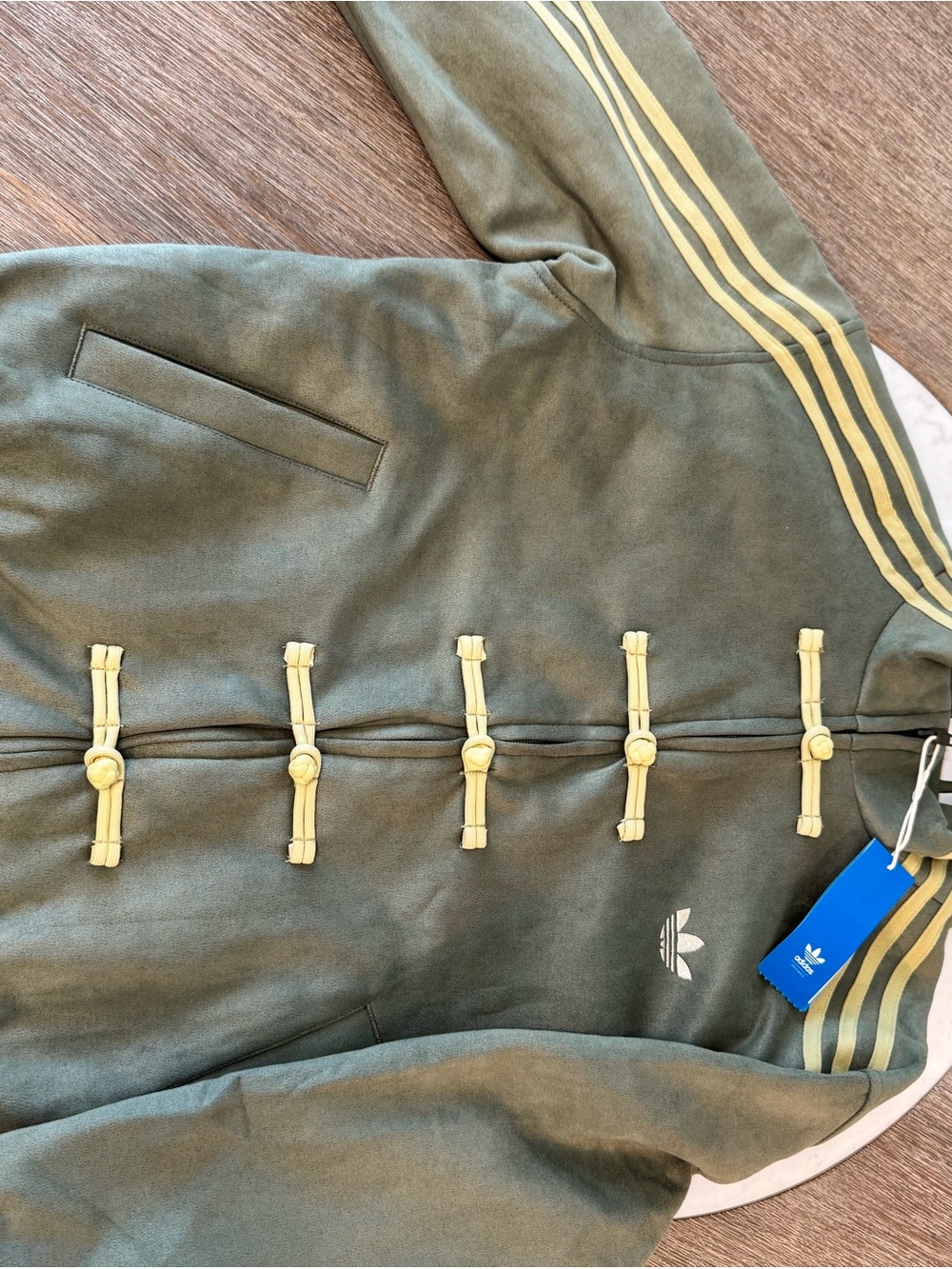 Jacket Olive Green Puffer Jacket with Yellow Accents tang Chinese style unisex